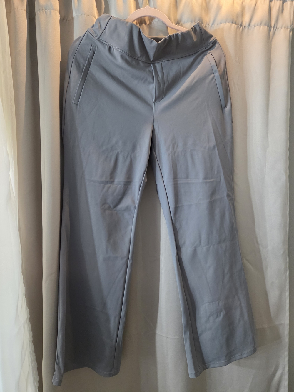 Light Gray Wide-Leg Trousers